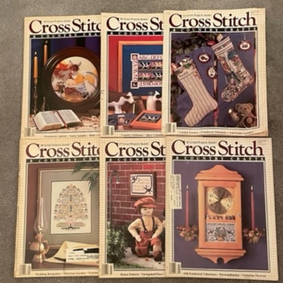 1988 Full Year Vintage Cross Stitch & Country Crafts mags Bundle - Picture 1 of 1